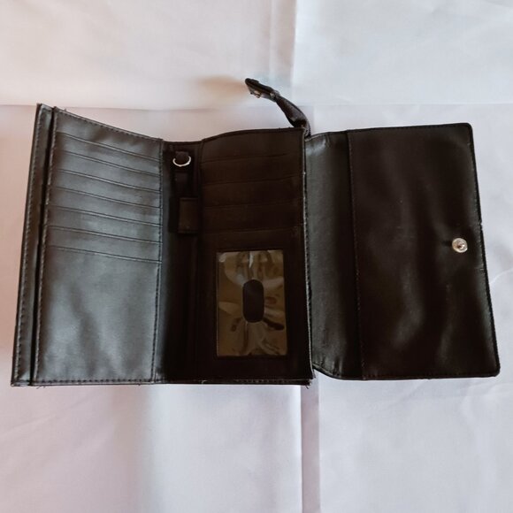 Studio 33 Brown Faux Leather Tri-Fold Checkbook Wallet - Picture 5 of 10